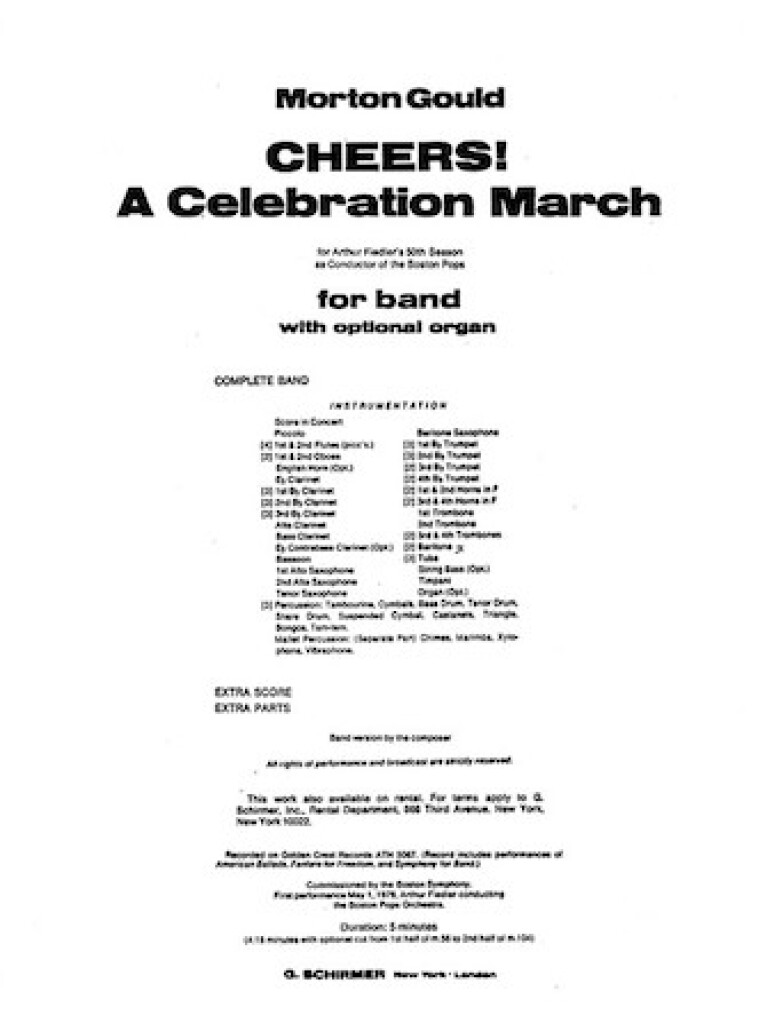 Cheers! A Celebration March