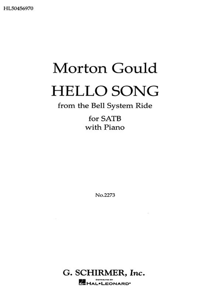 Hello Song Pno From The Bell System Ride