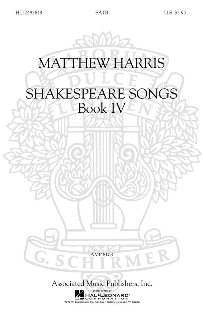 Shakespeare Songs, Book 4 SATB A Cappella