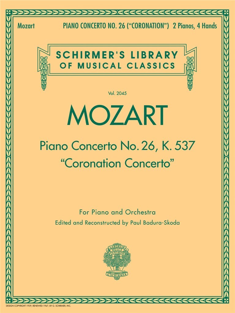 Piano Concerto No. 26, K. 537