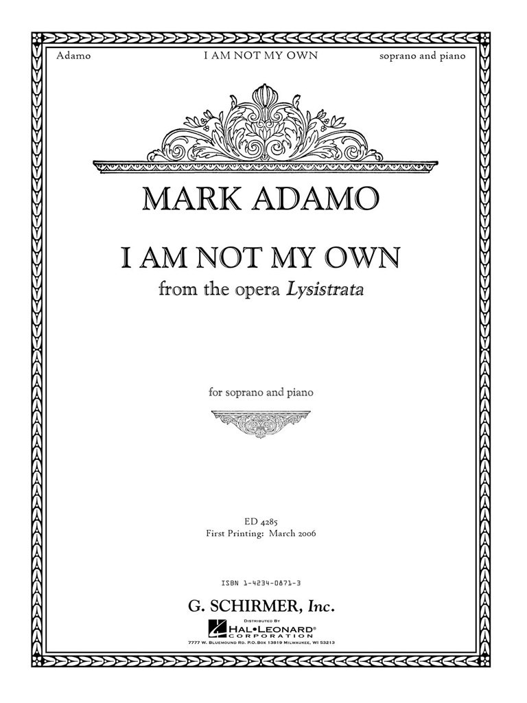 I Am Not My Own from Lysistrata
