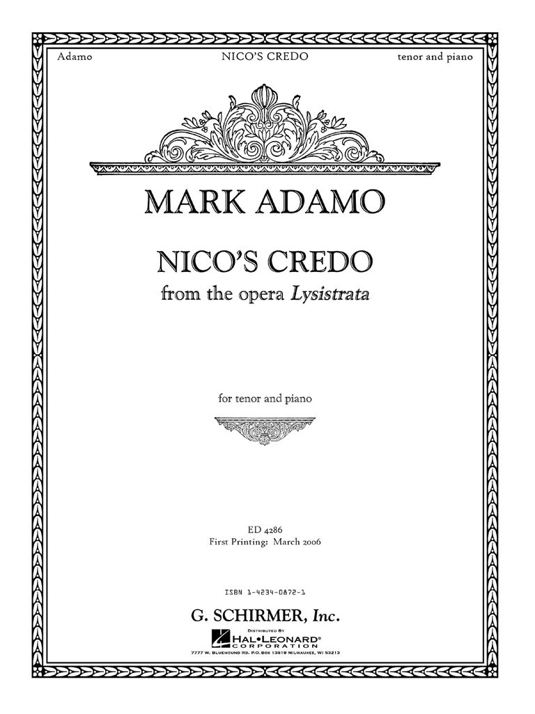 Nico's Credo from Lysistrata