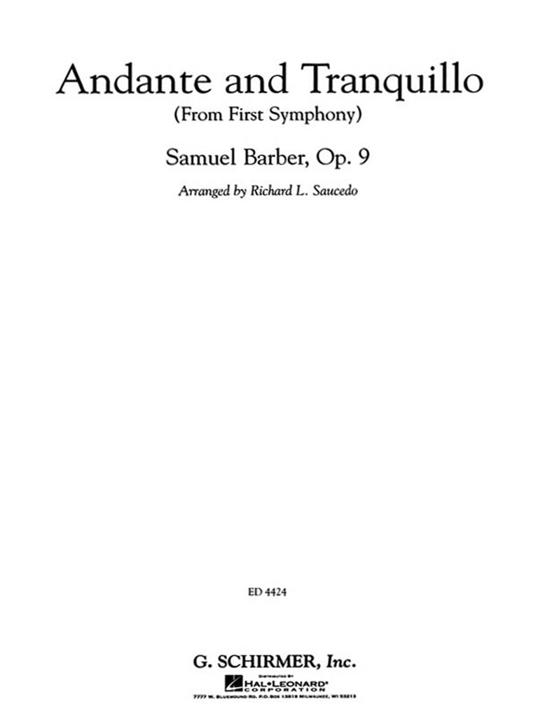 Andante and Tranquillo (from First Symphony)