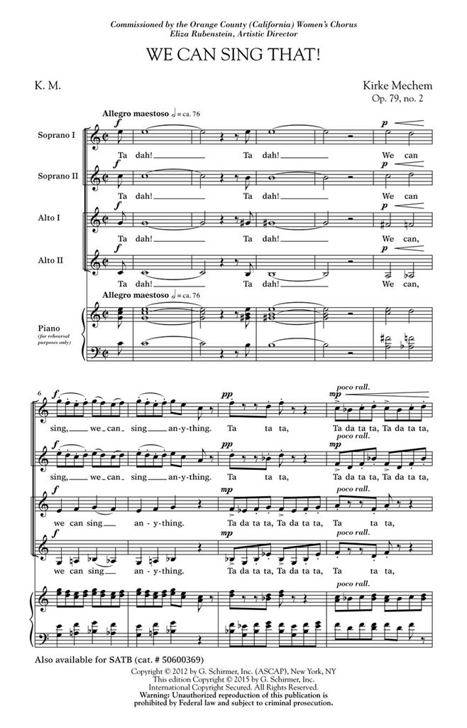 We Can Sing That!