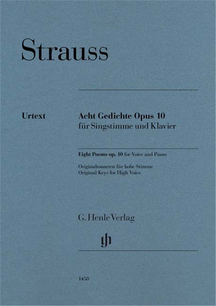 Acht Gedichte Opus 10 für Singstimme und Klavier