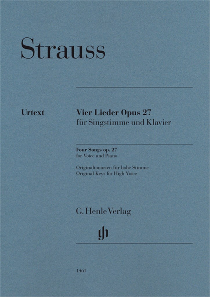 Four Songs Op. 27 For Voice and Piano