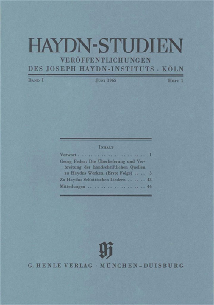 Haydn-Studien Bd. 1 Heft 1