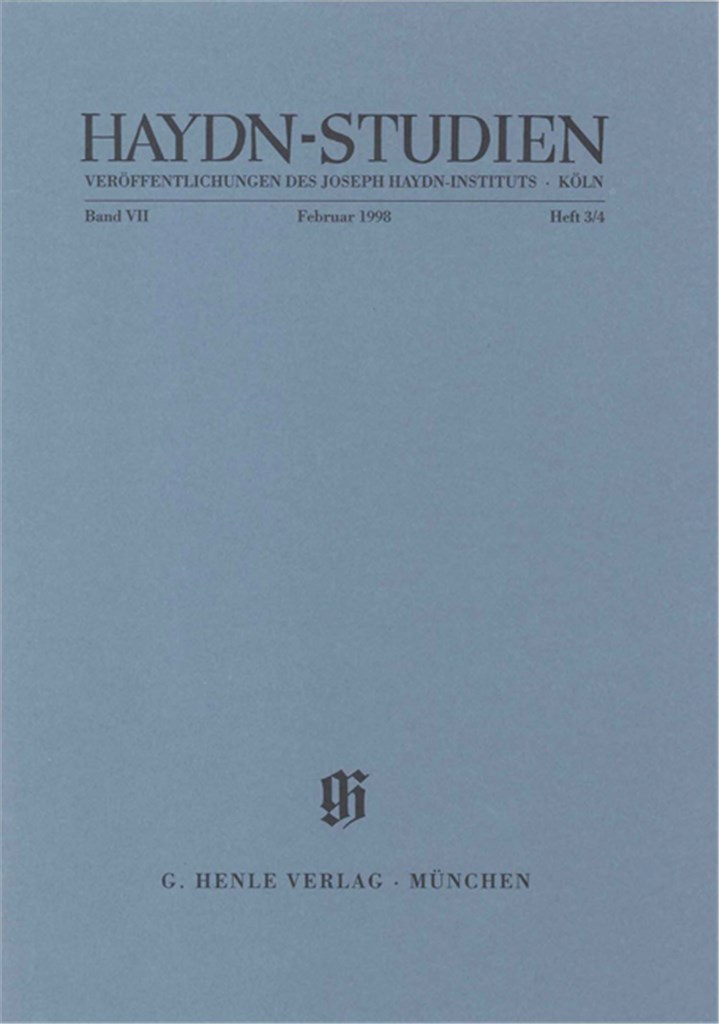 Haydn-Studien Bd.7 Heft 3/4