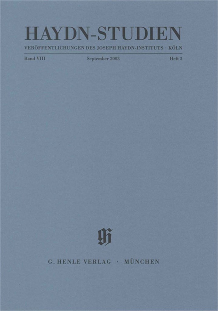 Haydn-Studien Band 8 Heft 3