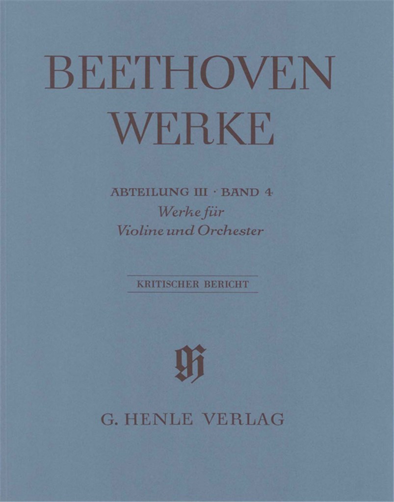 Werke für Violine und Orchestra (Kritischer Berich