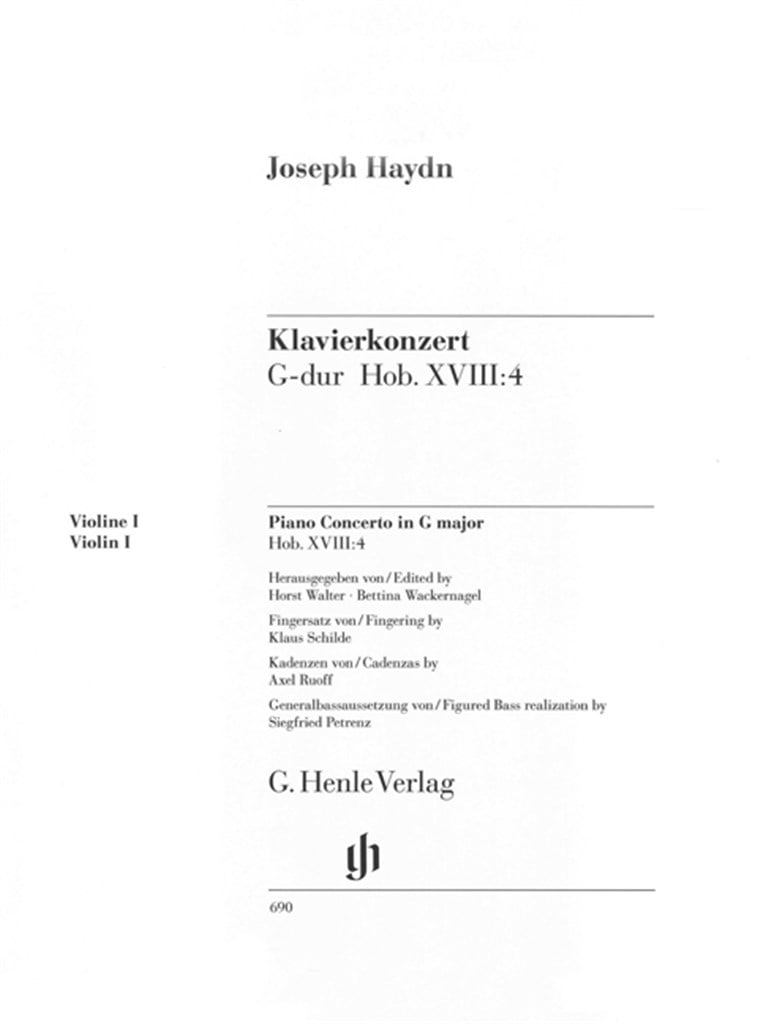 Konzert für Klavier und Orch. G-dur Hob. XVIII:4