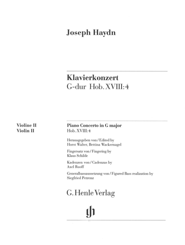 Konzert für Klavier und Orch. G-dur Hob. XVIII:4