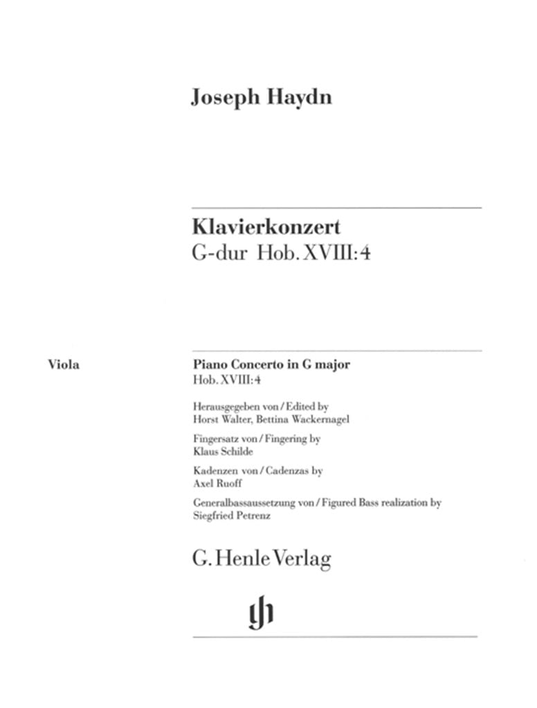 Konzert für Klavier und Orch. G-dur Hob. XVIII:4