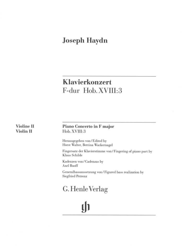 Konzert für Klavier und Orch. F-dur Hob. XVIII:3