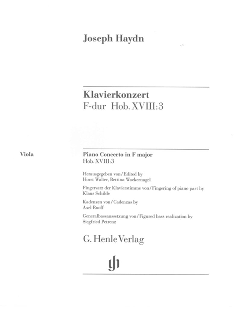 Konzert für Klavier und Orch. F-dur Hob. XVIII:3
