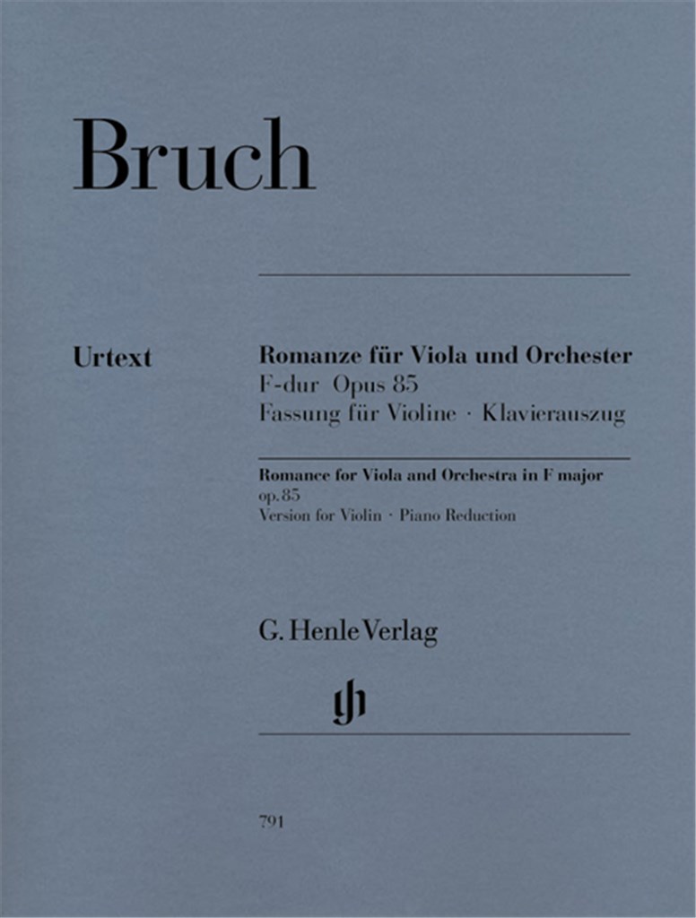Romanze Fur Viola Und Orchester F-Dur Op 85