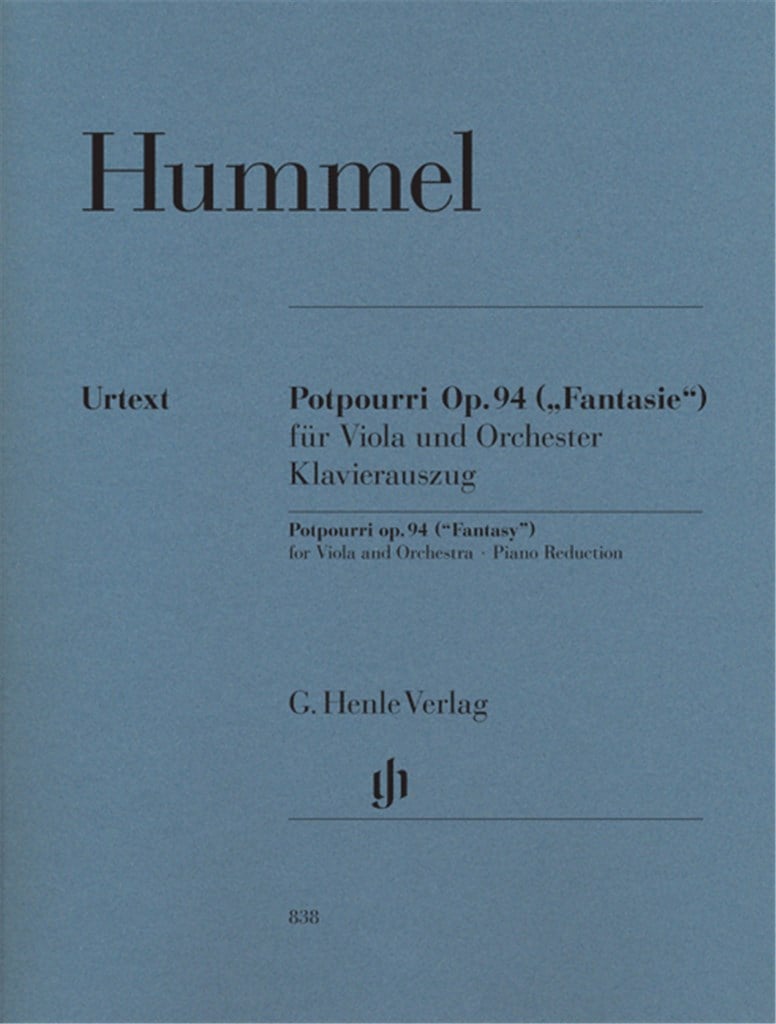 Potpourri (Fantasie) Op 94 Fur Viola Und Orchester