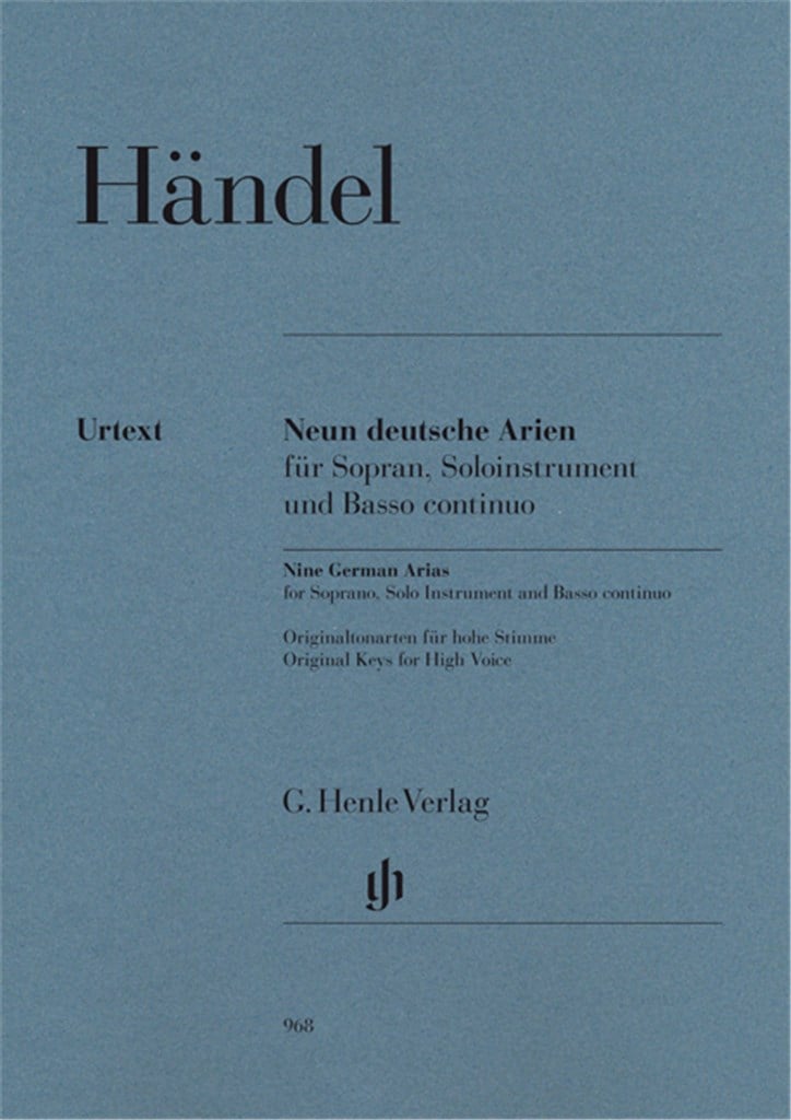 Nine German Arias -Original keys for high voice