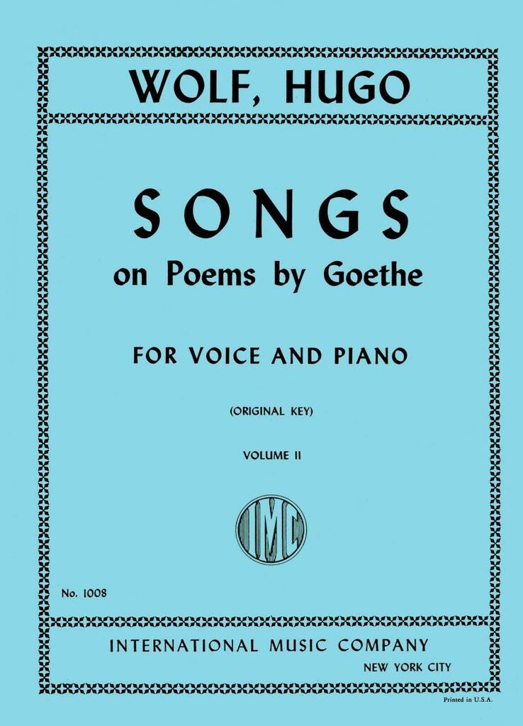 Lieder Su Testi Di Goethe Vol. 2 (Ted.)