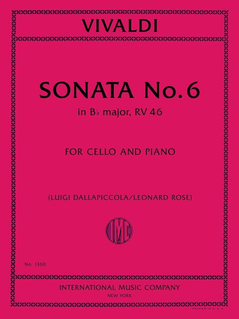 Cello Sonata No. 6 Bb Major Rv.46