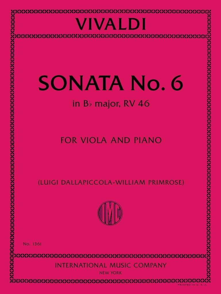 Sonata No 6 In B Flat Major Rv 46 (Primrose)