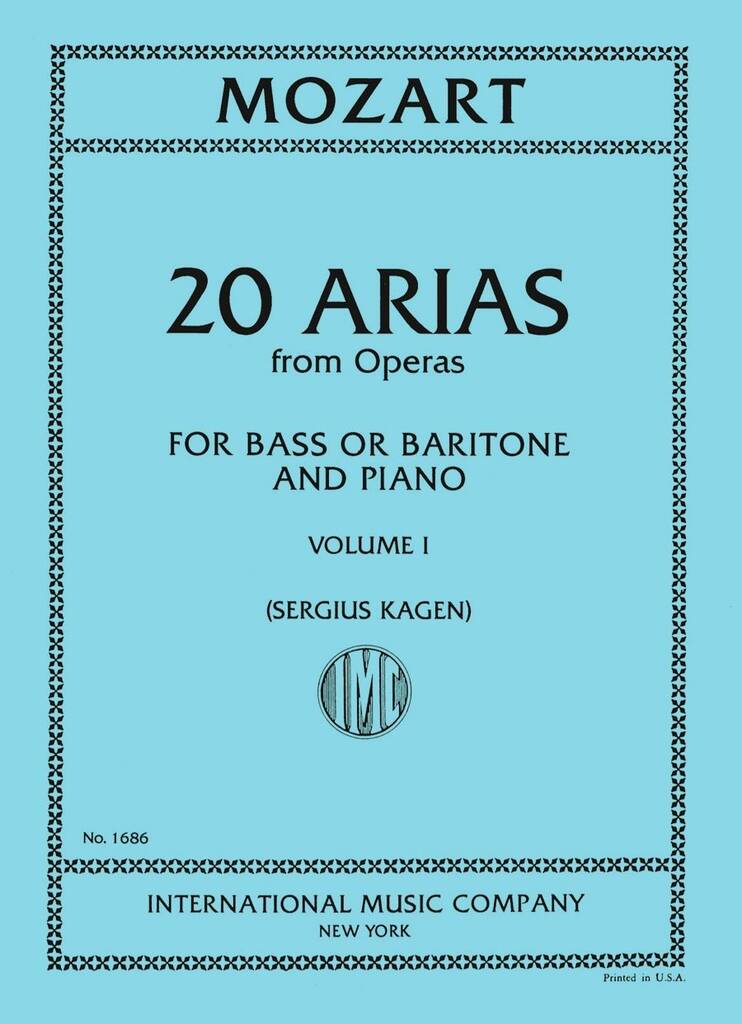 Arie Per Basso O Baritono Da Opere (20) Vol. 1