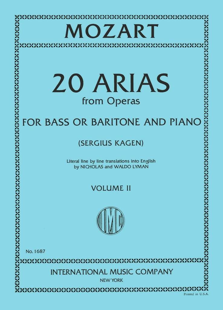 Arie Per Basso O Baritono Da Opere (20) Vol. 2