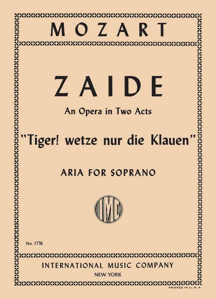 Zaide Tiger Wetze Nur Die Klauden From Zaide
