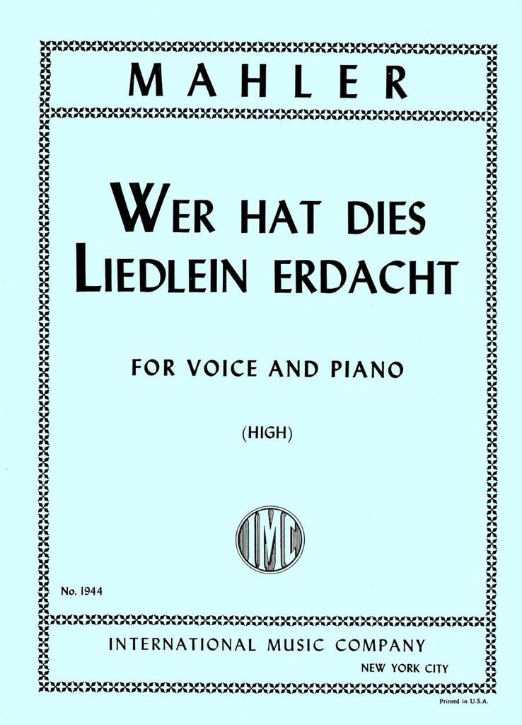 Wer Hat Dies Liedlein Erdacht