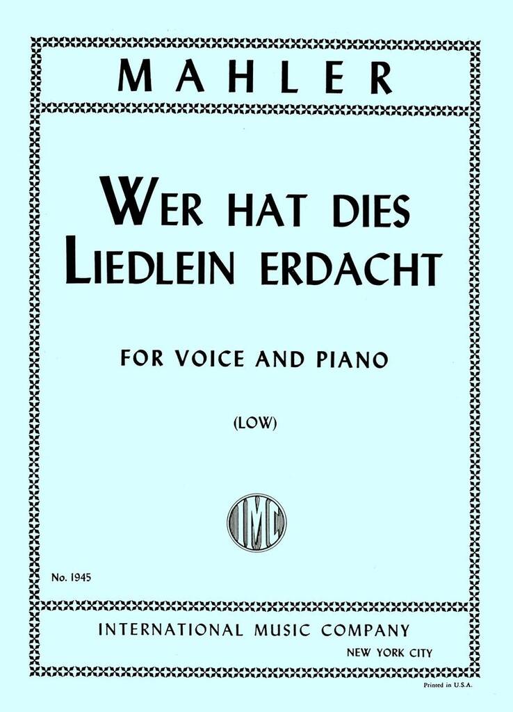 Wer Hat Dies Liedlein Erdacht
