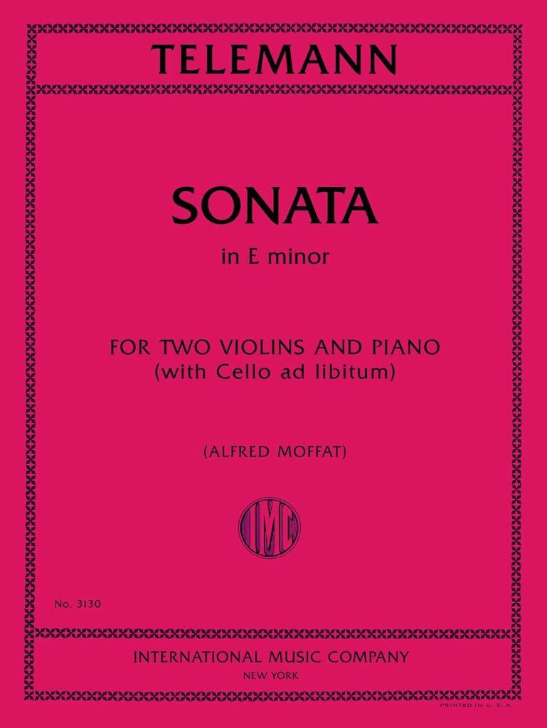 Sonata E Minor (Cello Ad Libitum)