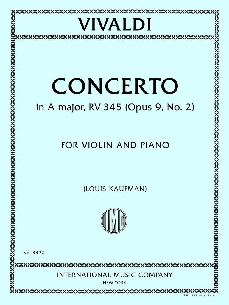 Concerto In La F.I N. 51 Da La Cetra (Kaufman L.)