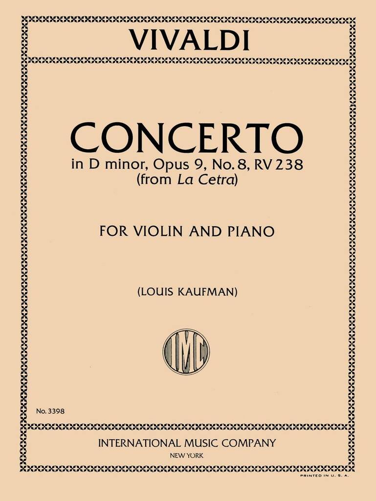 Violin Concerto D Minor Op.9/8 Rv238