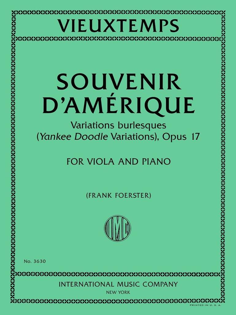 Souvenir D'Amerique Op.17