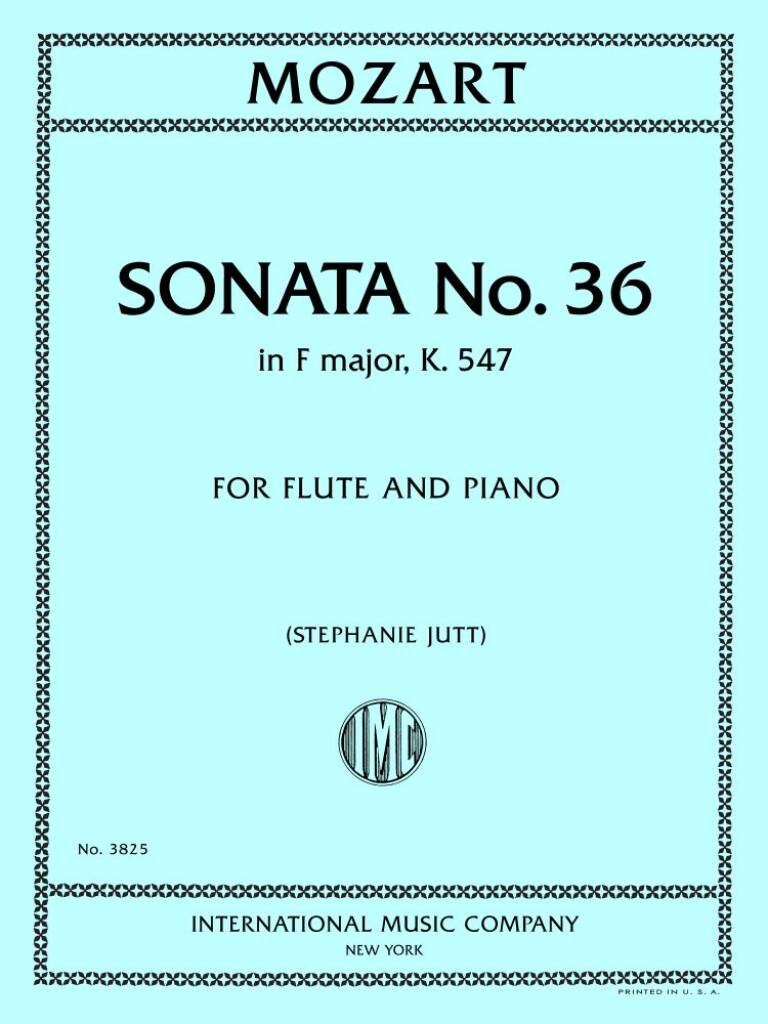 Sonata No. 36 In F Major K.547