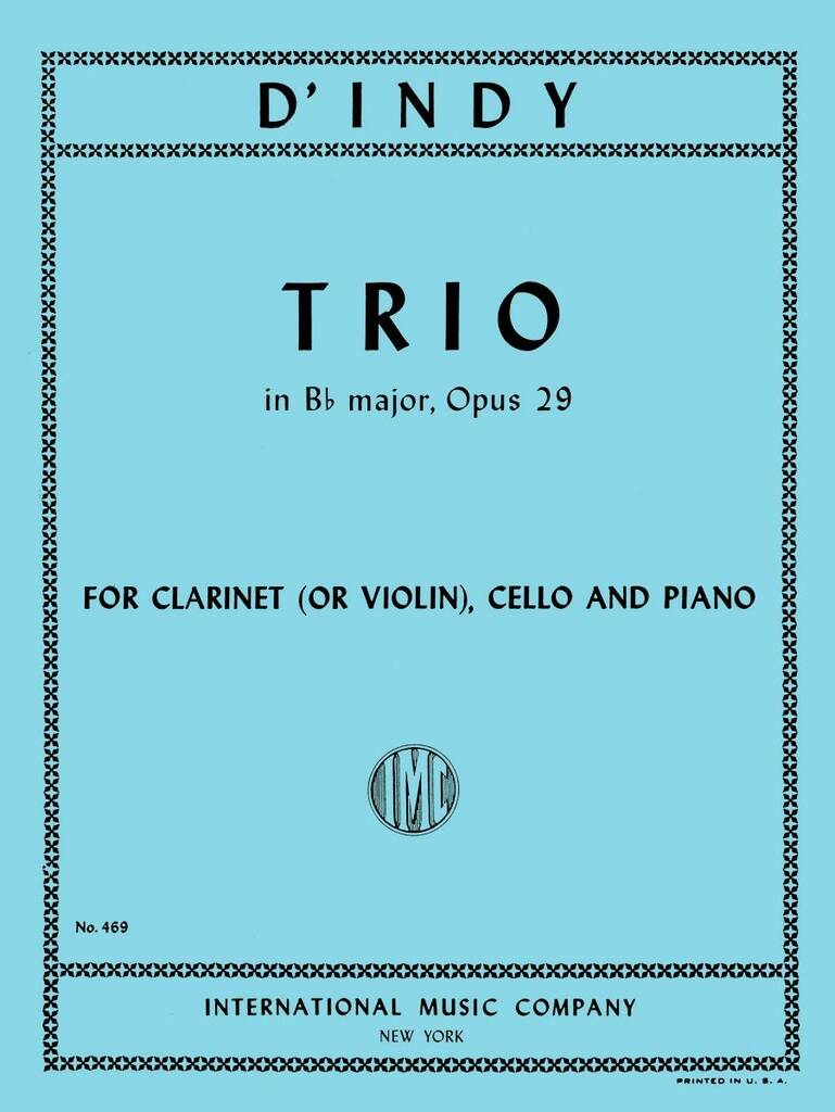 Trio Si B Op. 29 Cl(Vn), Vc E Pf