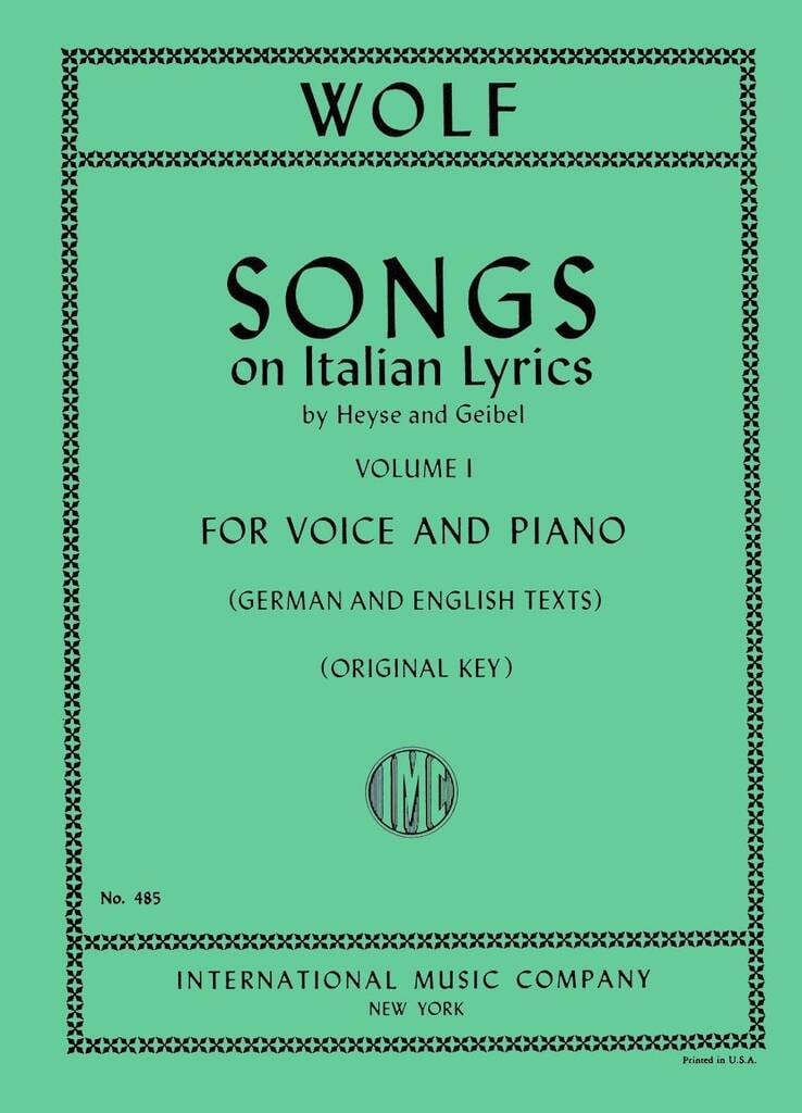 Lieder Su Liriche Italiane Vol. 1 (Ted.-Ingl.)