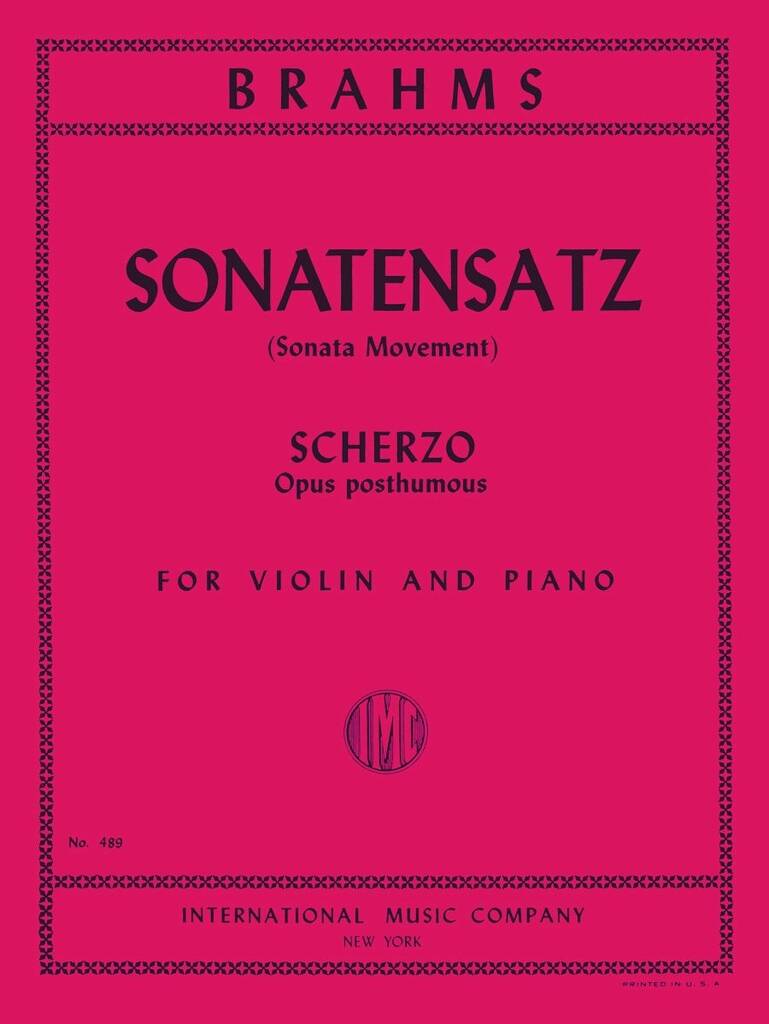 Sonatensatz (Scherzo) Op. Post.