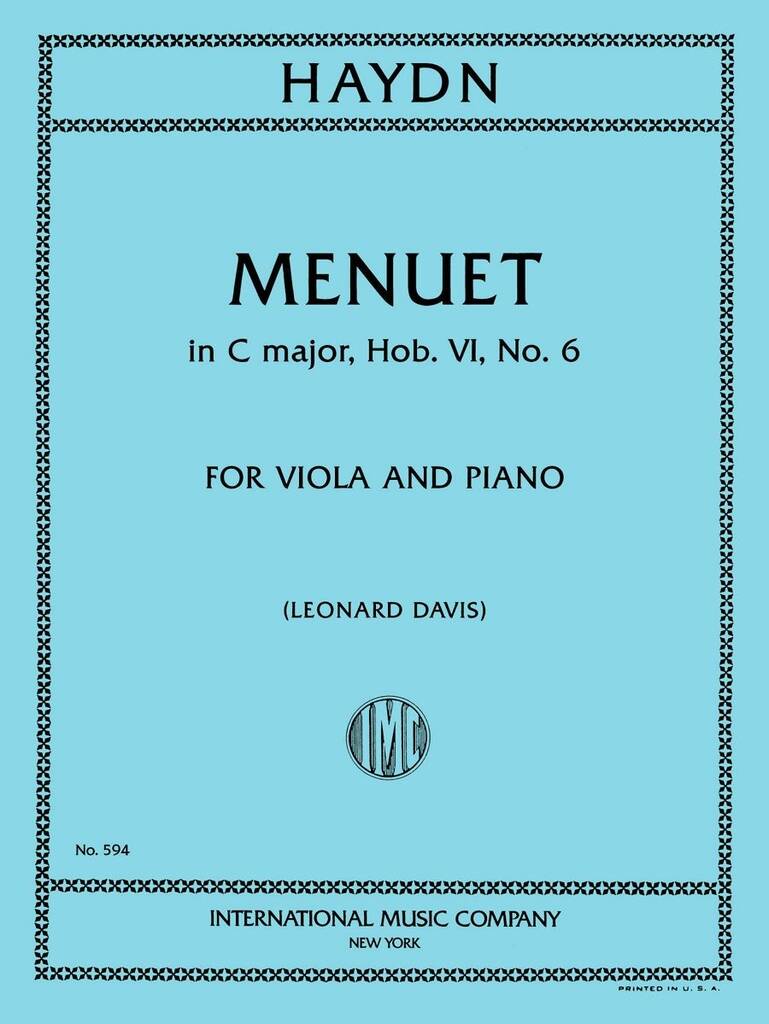 Menuet C major (from Sonata) Hob.VI:No.6