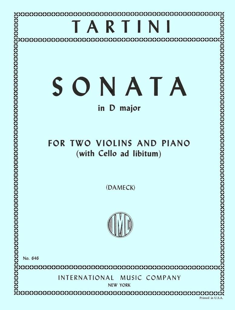 Sonata Re (Vc Ad Lib.)