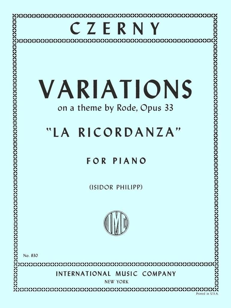 Variaz Su Un Tema Di Rode Op.33 La Ricordanza