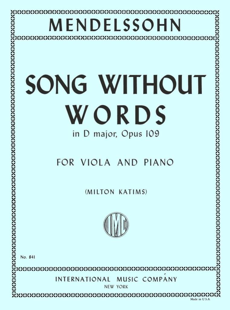 Canti Senza Parole Op. 109