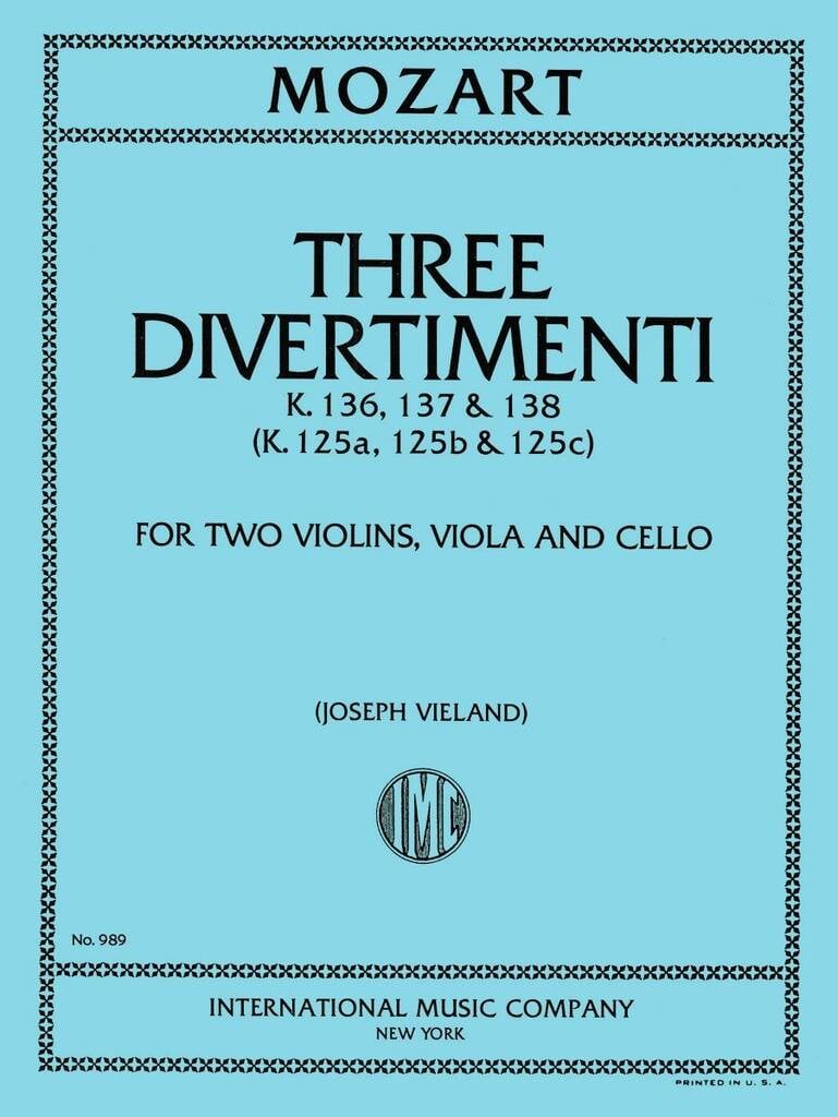 3 Divertimenti K 136,137 E 138 (Vieland)