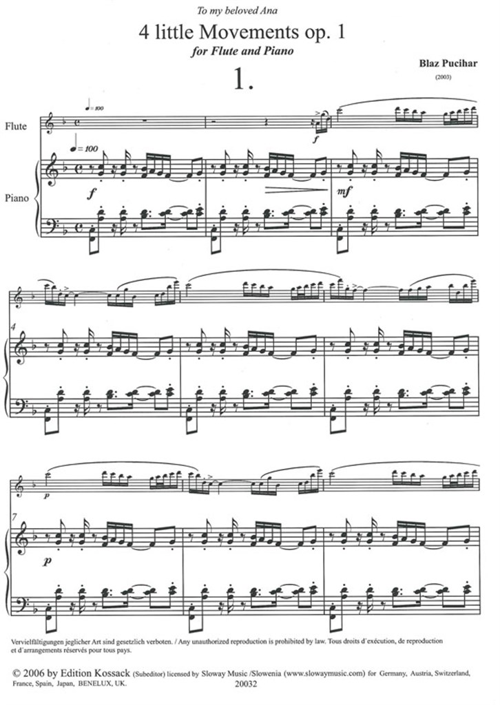 4 Little Movements For Flute & Piano