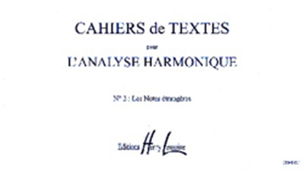 Cahiers de textes L'analyse harmonique Vol.2