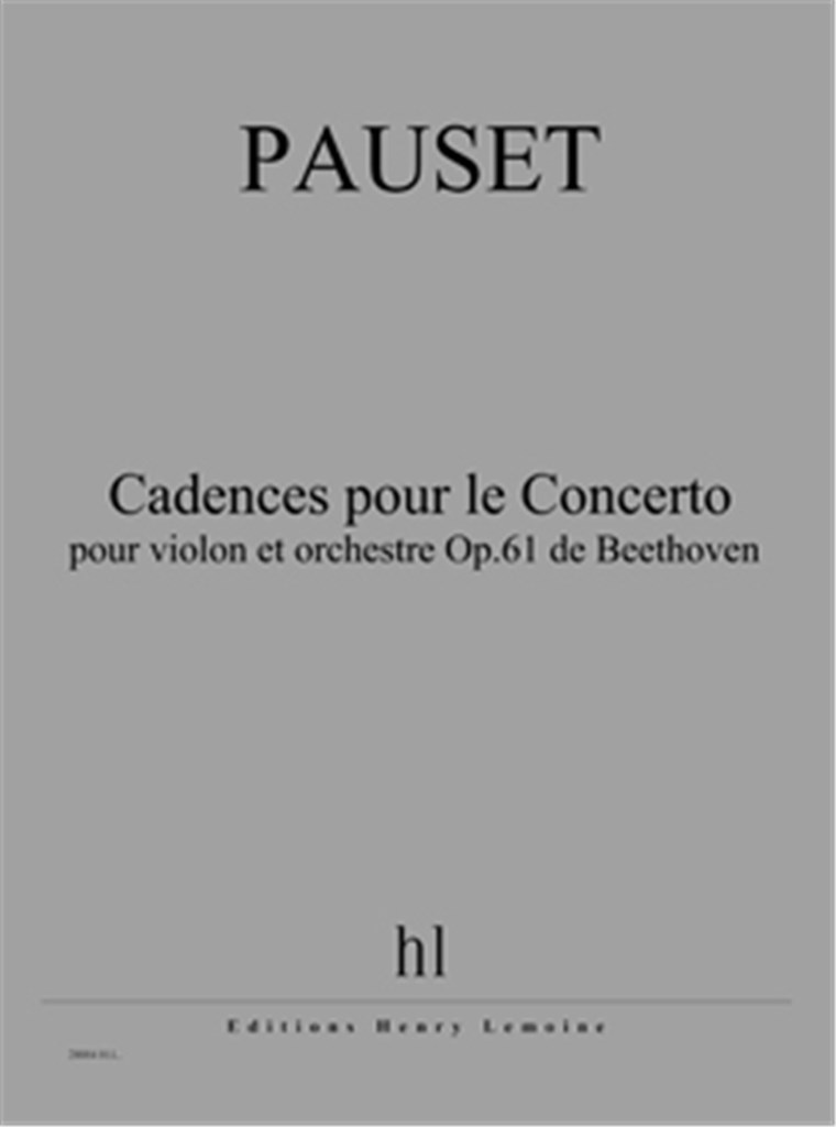 Cadences pour Concerto pour violon et orch. Op.61