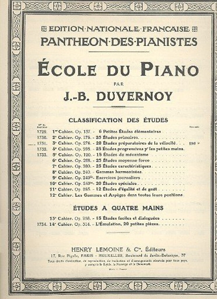 Etudes Préparatoires à la Vélocité (20) Op.276