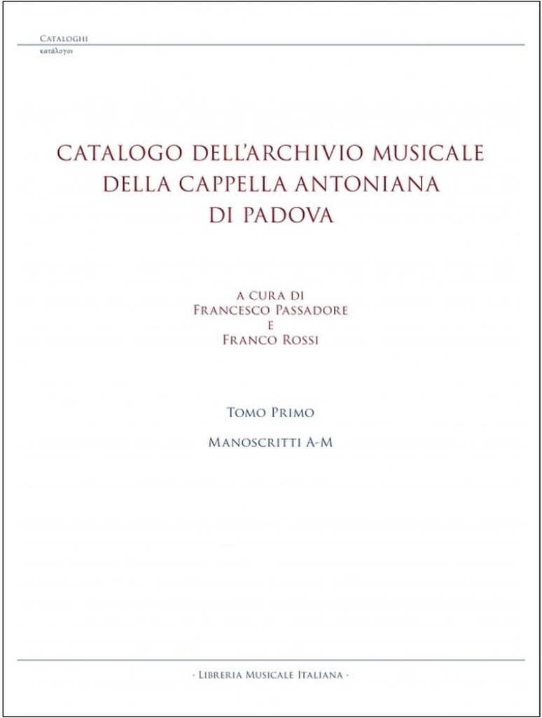 Catalogo Dell'archivio Musicale