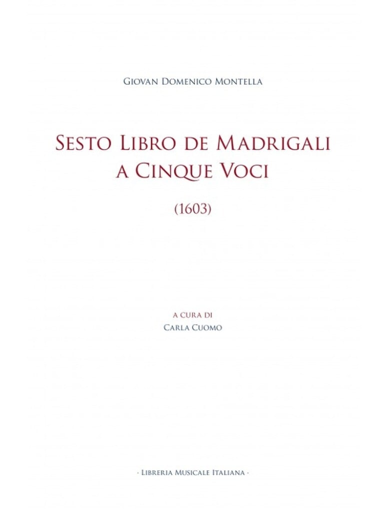 Sesto Libro de Madrigali a Cinque Voci