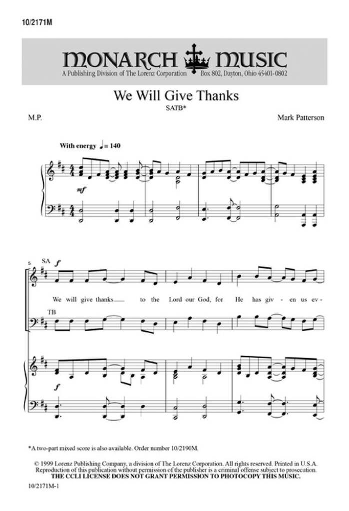 We Will Give Thanks